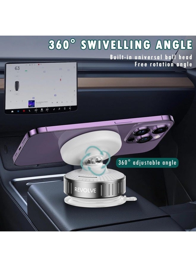 360°Rotatable Vacuum Magnetic Phone Holder，No Noise & No Charging， Magnetic Phone Holder for Car/Gym/Mirror/Bathroom/Smooth Surface, Suction Cup Phone Holder Compatible magsafe iPhone/Android - Image 3