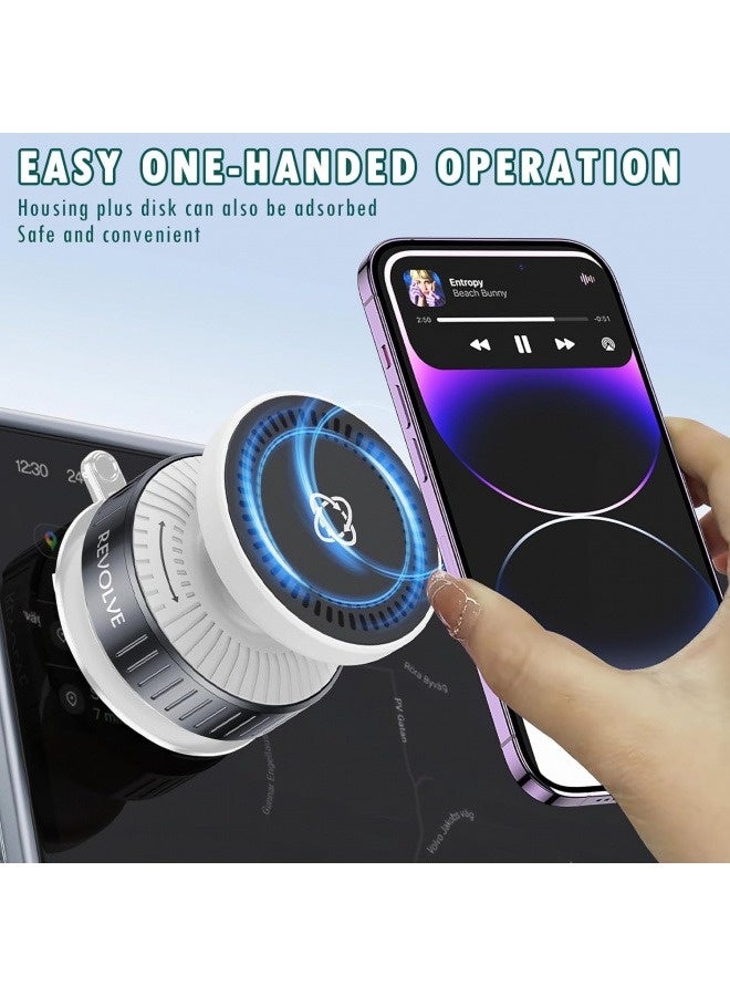 360°Rotatable Vacuum Magnetic Phone Holder，No Noise & No Charging， Magnetic Phone Holder for Car/Gym/Mirror/Bathroom/Smooth Surface, Suction Cup Phone Holder Compatible magsafe iPhone/Android - Image 2