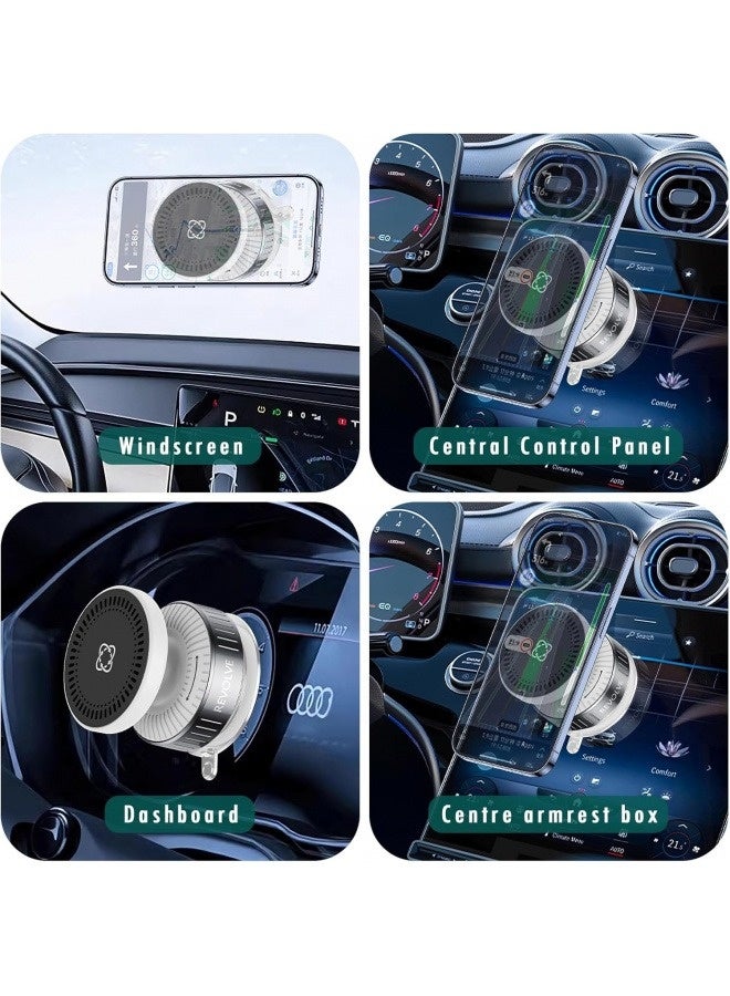 360°Rotatable Vacuum Magnetic Phone Holder，No Noise & No Charging， Magnetic Phone Holder for Car/Gym/Mirror/Bathroom/Smooth Surface, Suction Cup Phone Holder Compatible magsafe iPhone/Android - Image 4