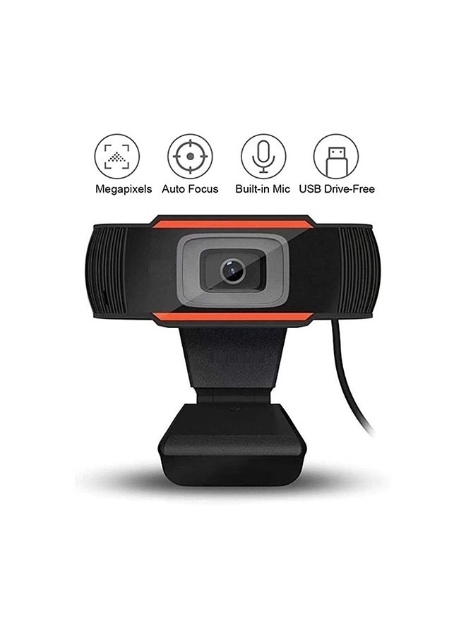 ملبوس كاميرا ويب عالية الوضوح ذات عدسة بزاوية واسعة ومزودة بميكروفون أسود - Image 2