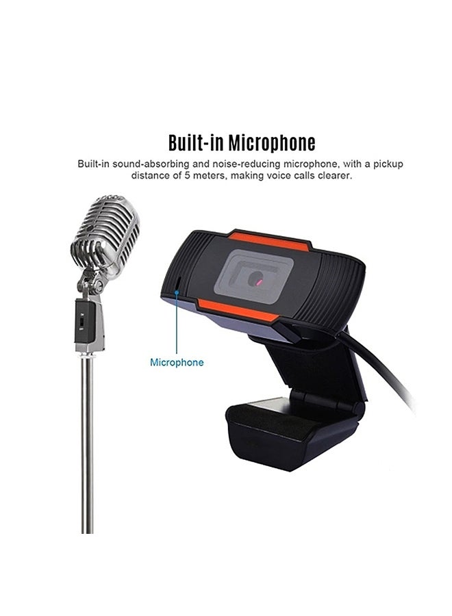 ملبوس كاميرا ويب عالية الوضوح ذات عدسة بزاوية واسعة ومزودة بميكروفون أسود - Image 5