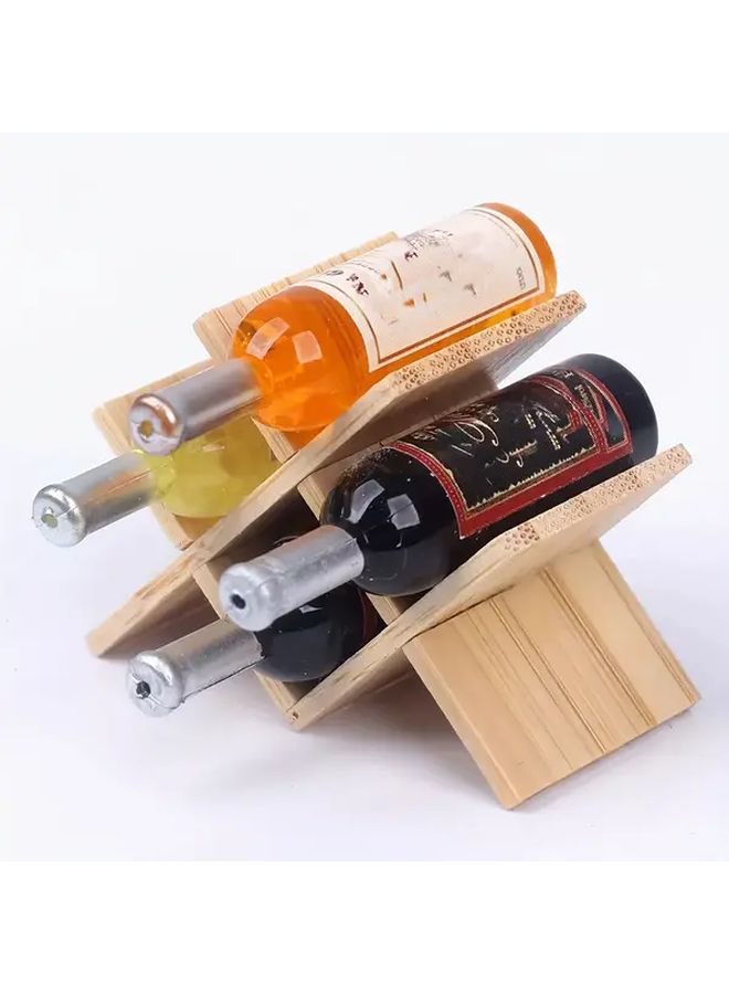 Recycled Wood 3 Tier Bottle Rack Slatted Design Sturdy Space Saving Organizer 1pc - Image 4