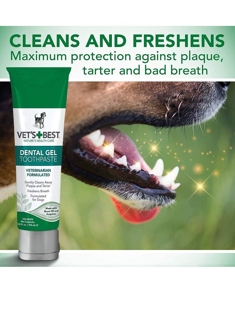 Vet's Best Dental Gel with Silicone Finger Brush Dog Tooth Paste 100g  - Image 2