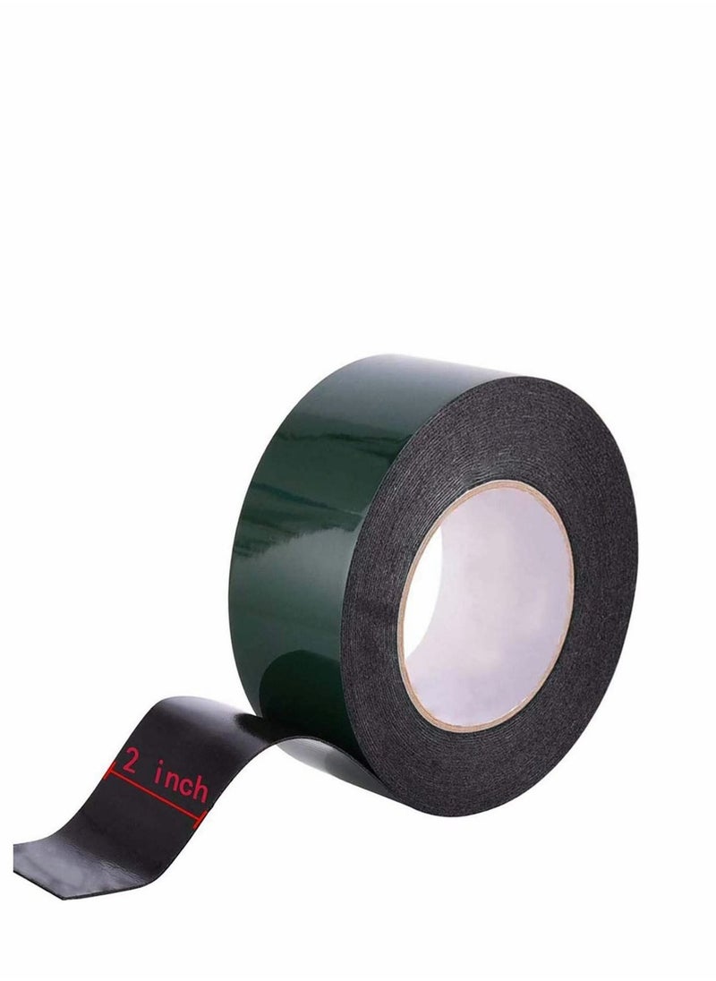 Excefore - Foam Tape Double Sided Sponge Tape Waterproof Mounting Adhesive Tape Roll Automotive Grade Numberplates Cars Trims, Black 10m (50 mm) - Image 1