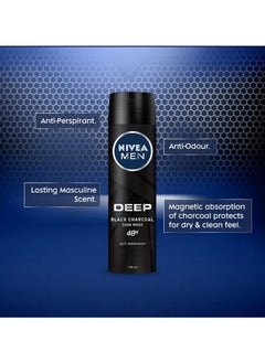 Nivea Nivea Antiperspirant Spray For Men Deep Black Carbon Dark Wood 150 Ml  - Image 2