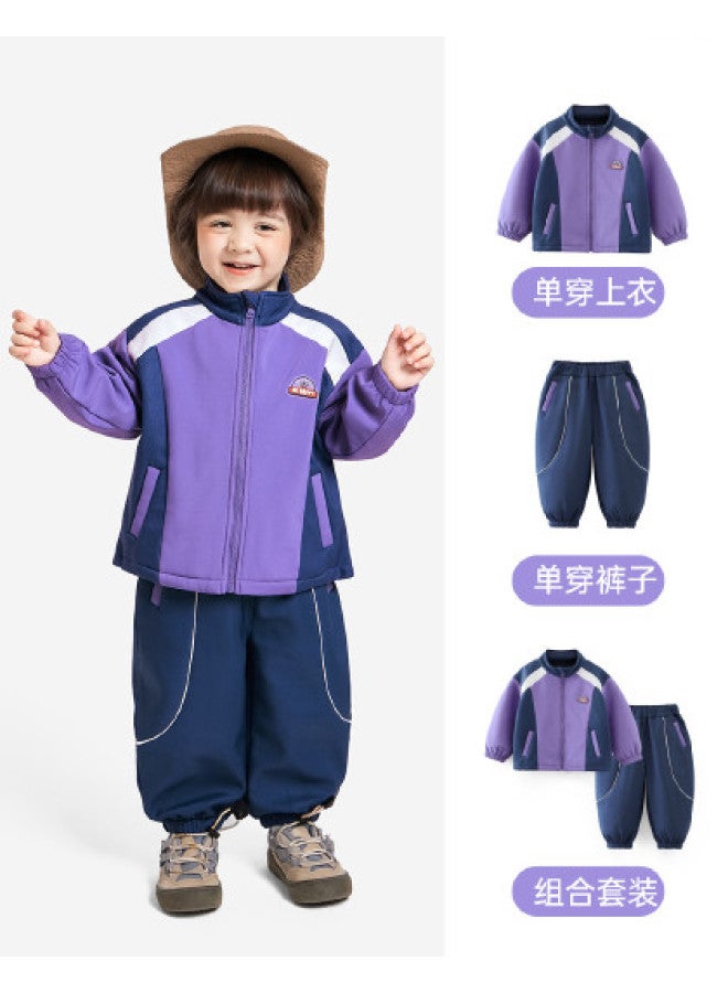Boys' Sweatsuit Set Children's Spring/autumn Cardigan Baby Casual Girls' Sportswear Kindergarten Uniform - Image 1