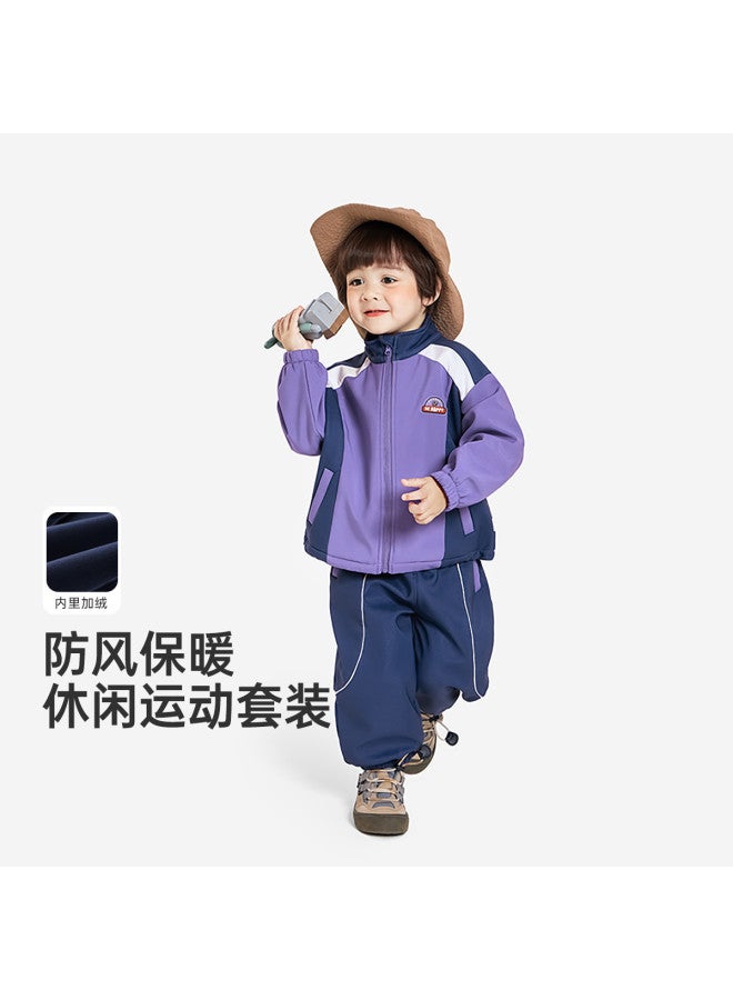 Boys' Sweatsuit Set Children's Spring/autumn Cardigan Baby Casual Girls' Sportswear Kindergarten Uniform - Image 2
