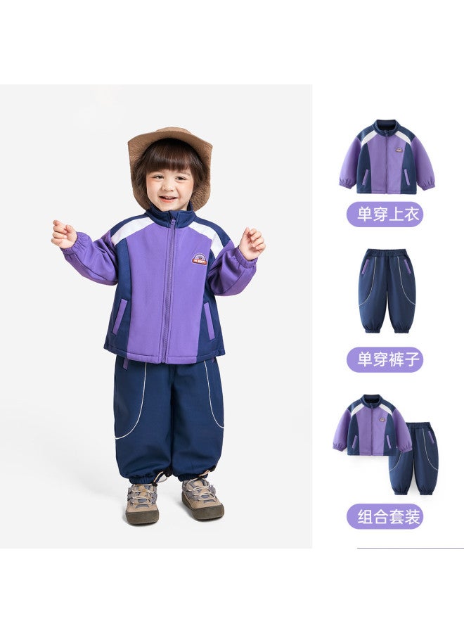 Boys' Sweatsuit Set Children's Spring/autumn Cardigan Baby Casual Girls' Sportswear Kindergarten Uniform - Image 4