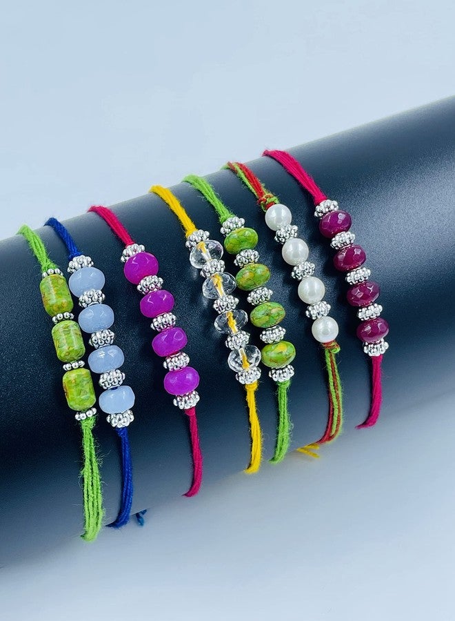 RDK SON'S Beautiful Designer Stone Rakhi for Brother/Bhai/Bro| Rakhi for Raksha Bandhan | Kalwa for Bhai (Pink) - Image 5