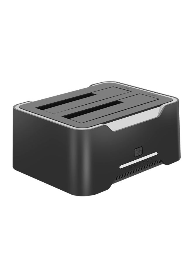 Generic 2.5/3.5 Inch Dual-disk SATA Hard Disk Base USB3.0 Laptop Desktop Computer Hard Disk Base RGB Light-Color:Dual Disk Bit Hard Drive Base  - Image 1