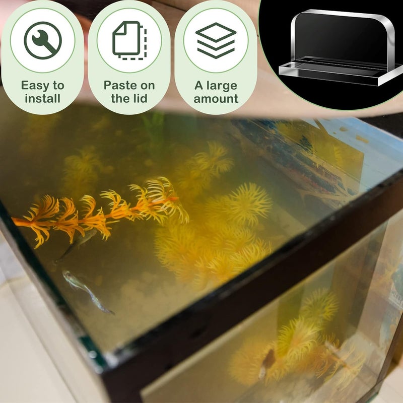 Qunclay 4 Pcs Aquarium Lid Handles Acrylic Fish Tank Cover Handles Adhesive Tank Lid Replacement Handle for Aquarium Fish Tank Lid 236 x 138 Inch Transparent - Image 5