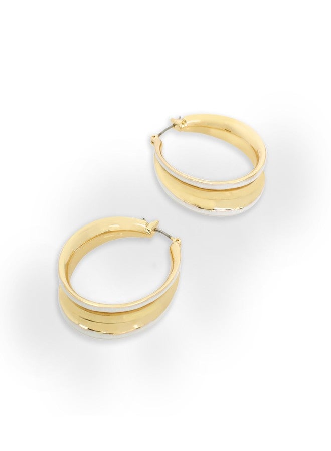 Robert Lee Morris Womens Molten Patina Curved Hoop Earrings - Image 4