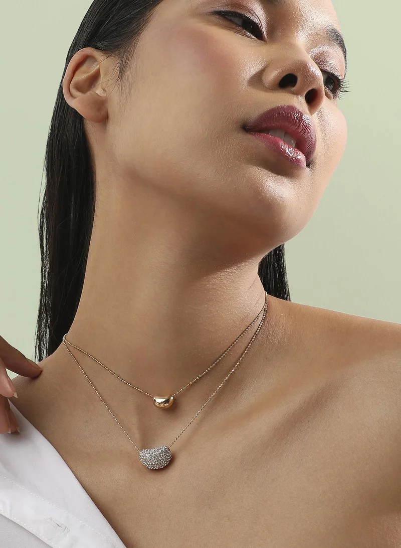 SOHI Bling Bean Multi-Strand Artificial Necklace Jewellery