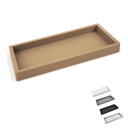 Spacewiser Countertop and Vanity Tray  Small 77 Silicone Soap Dispenser Trays Flexible Bathroom Trays Dish Soap Holder Kitchen Counter Caddy Organizer Sink Tray for Soaps Bottles Sponge Keys