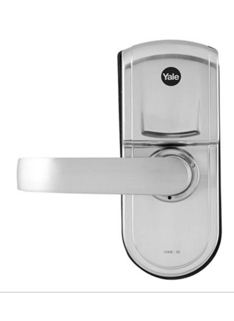 Yale Yale YDME50 Digital Door Lock – Smart Keyless Entry with PIN Code, RF Card & Mechanical Key – Auto Lock, Low Battery Alert, Emergency Power Supply – Zinc Body, Silver Finish  - Image 3