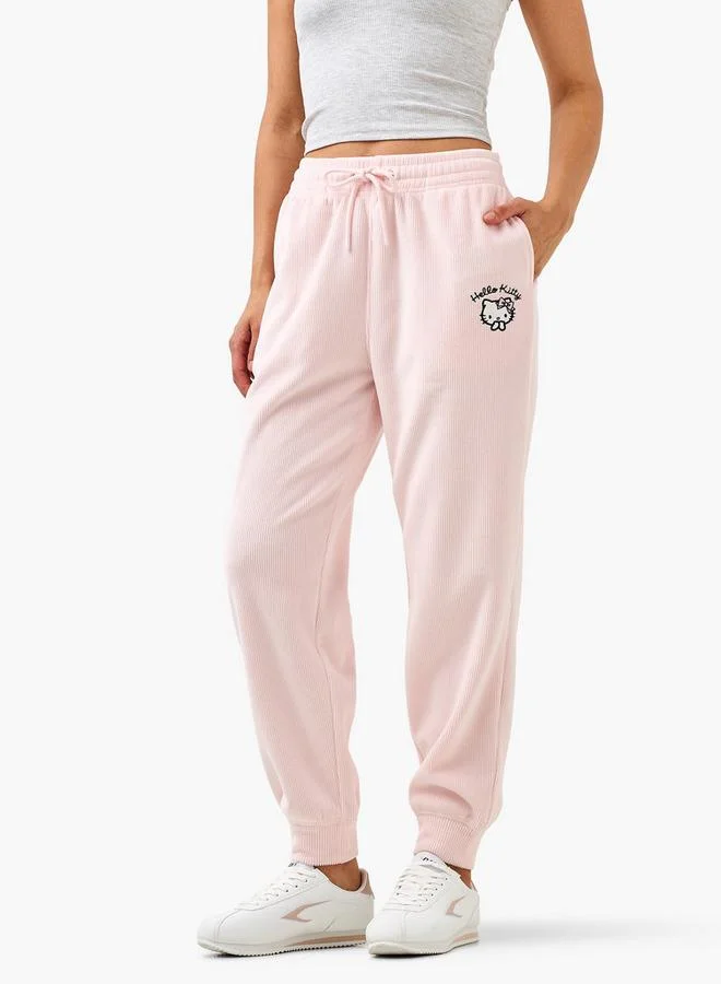SP Characters Hello Kitty Embroidered Ribbed Joggers
