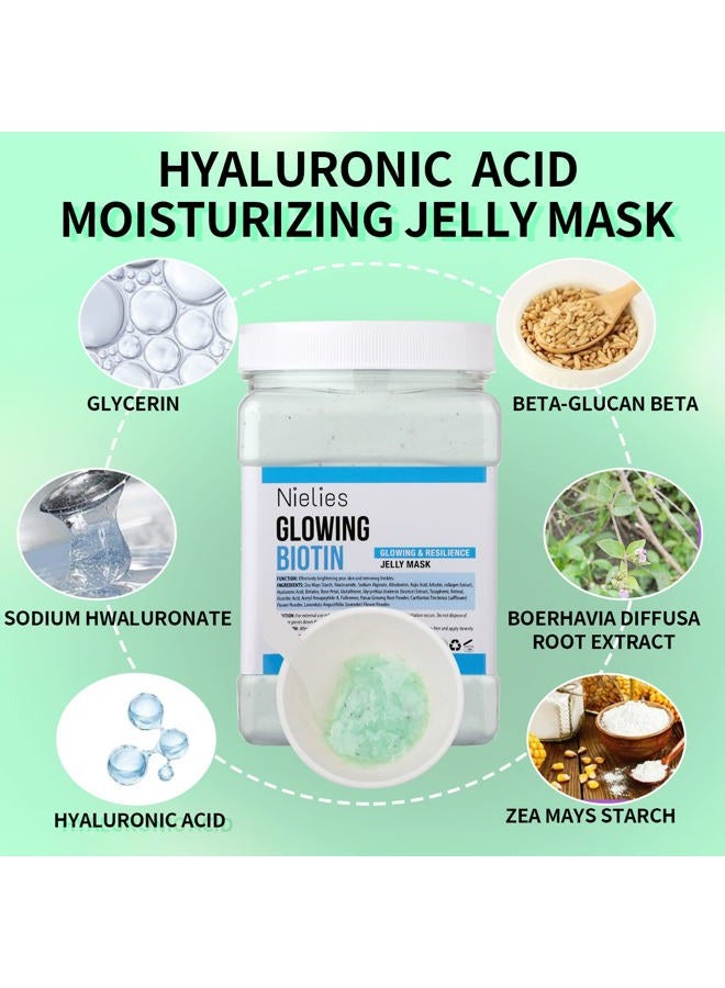 Nielies Glowing Biotin Peel-Off Jelly Mask Set, Jelly Mask For Facials, Face Mask For Instant Hydration, Vegan Peel Off Face Mask, Facial Skin Care Product Peel Off For Moisturizing, Glowing - Image 4