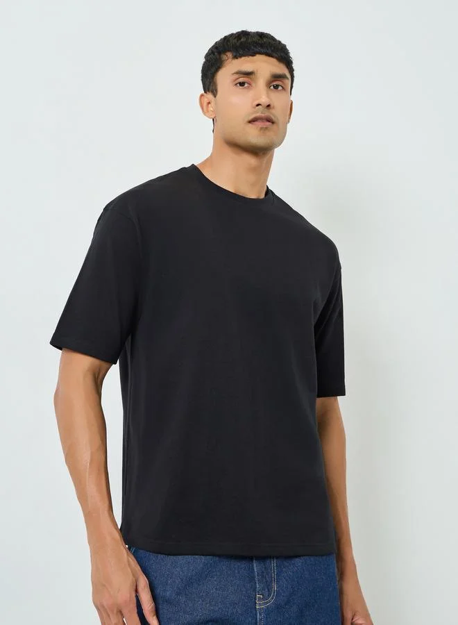 Styli Men Oversized Crew Neck Terry T-Shirt