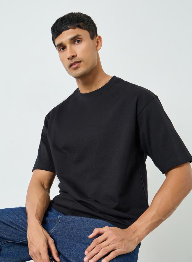 Styli Men Oversized Crew Neck Terry T-Shirt - Image 3