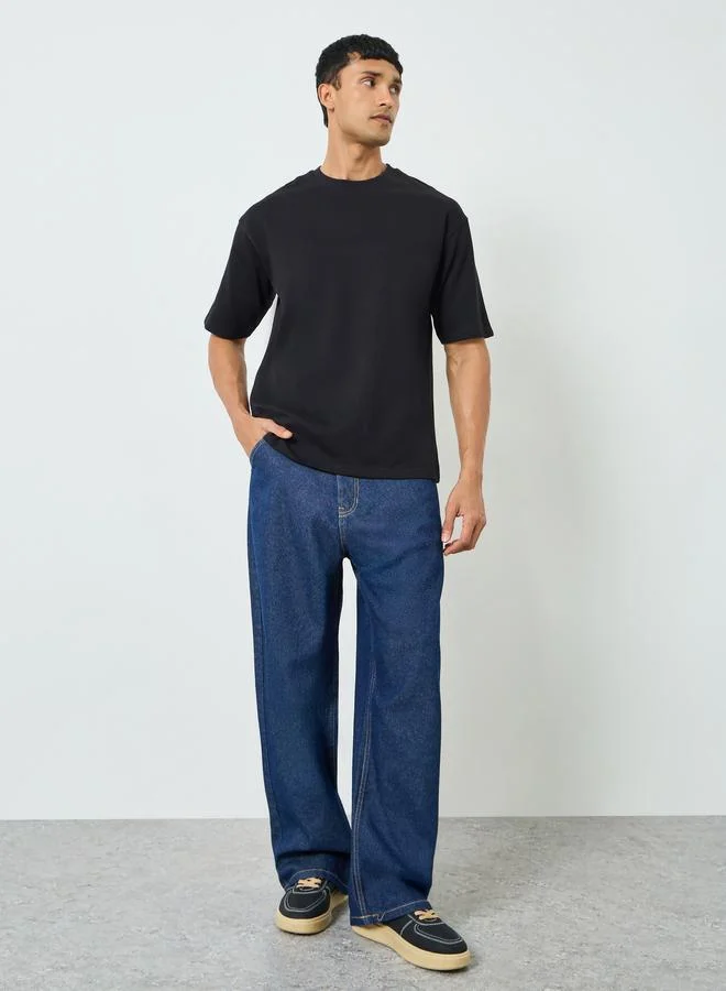 Styli Men Oversized Crew Neck Terry T-Shirt