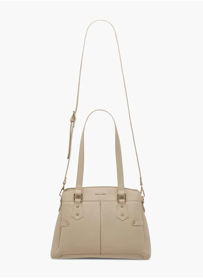 فلورا بيلا من شو إكسبرس Women Solid Tote Bag with Zip Closure and Detachable Strap