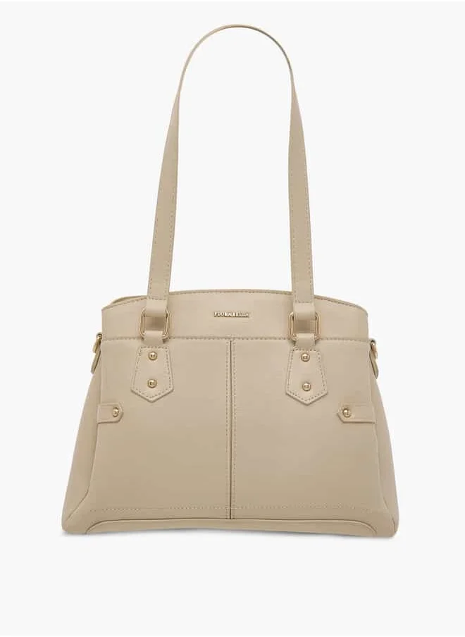 فلورا بيلا من شو إكسبرس Women Solid Tote Bag with Zip Closure and Detachable Strap
