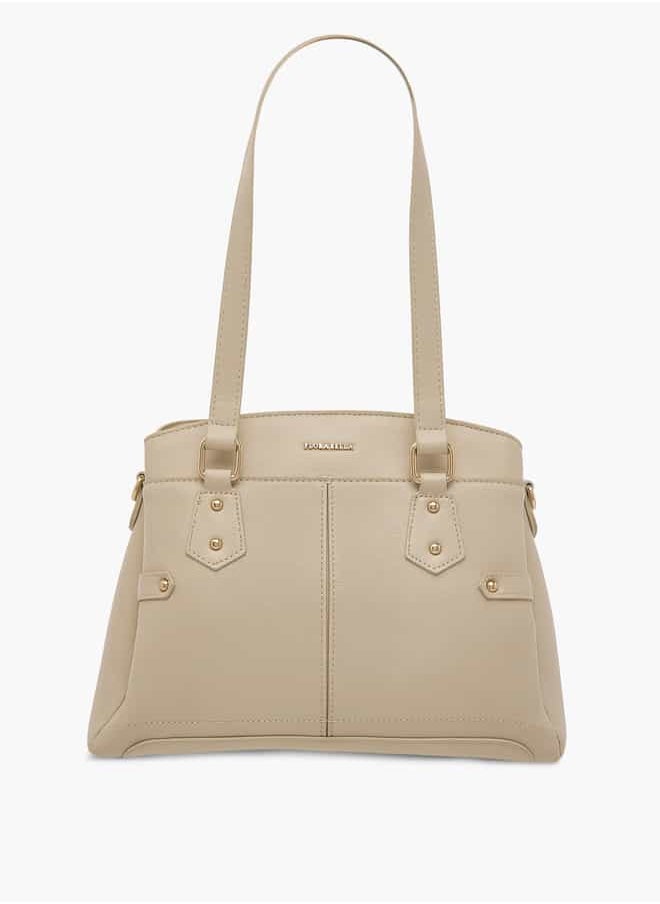 Flora Bella By Shoexpress Women Solid Tote Bag with Zip Closure and Detachable Strap  - Image 1