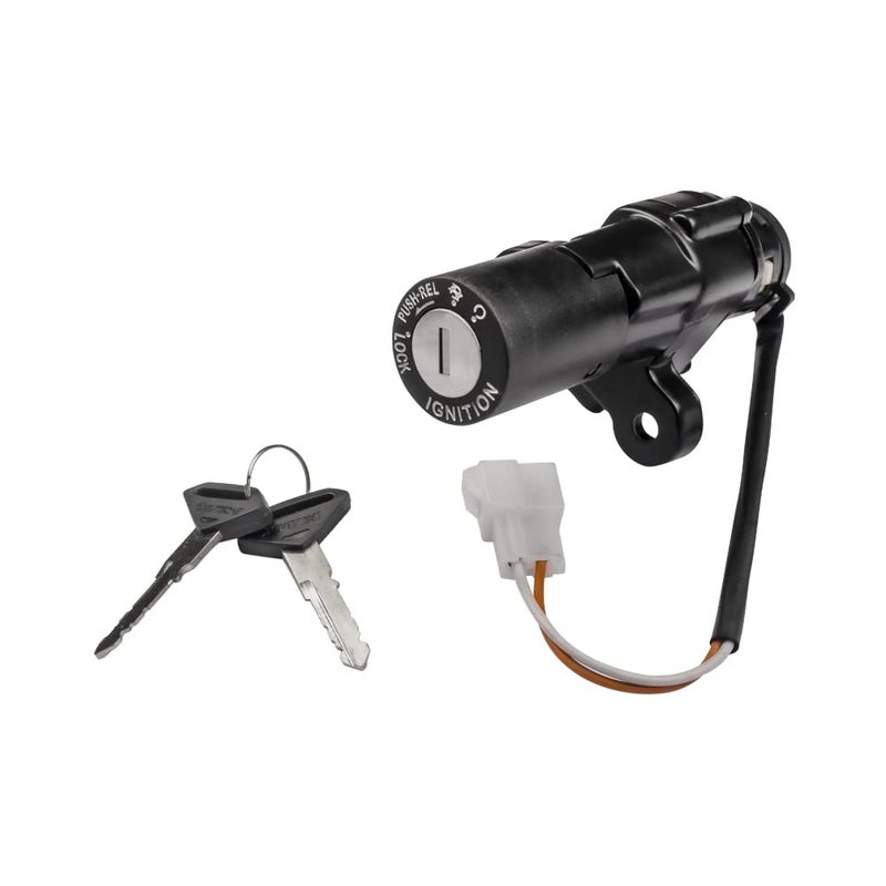 Deutsche High Performance Ignition Switch Lock Set Fit For Bajaj XCD-125 / XCD-135 / Pulsar 135 / Pulsar 150 UG4 / UG4.5 (2 Wires), Lock Set with 2 Keys | 2 PIN - Image 1