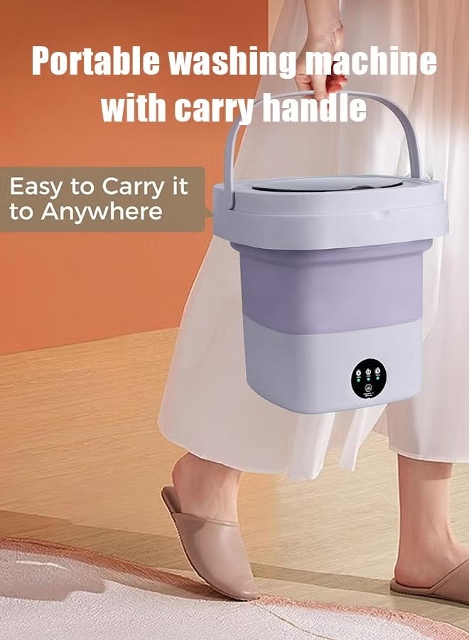 MIXDE Mini Folding Washing Machine, 8L Portable Washing Machine with Drain Basket, for Apartment, Travel, Underwear, Personal, Kids - Image 2