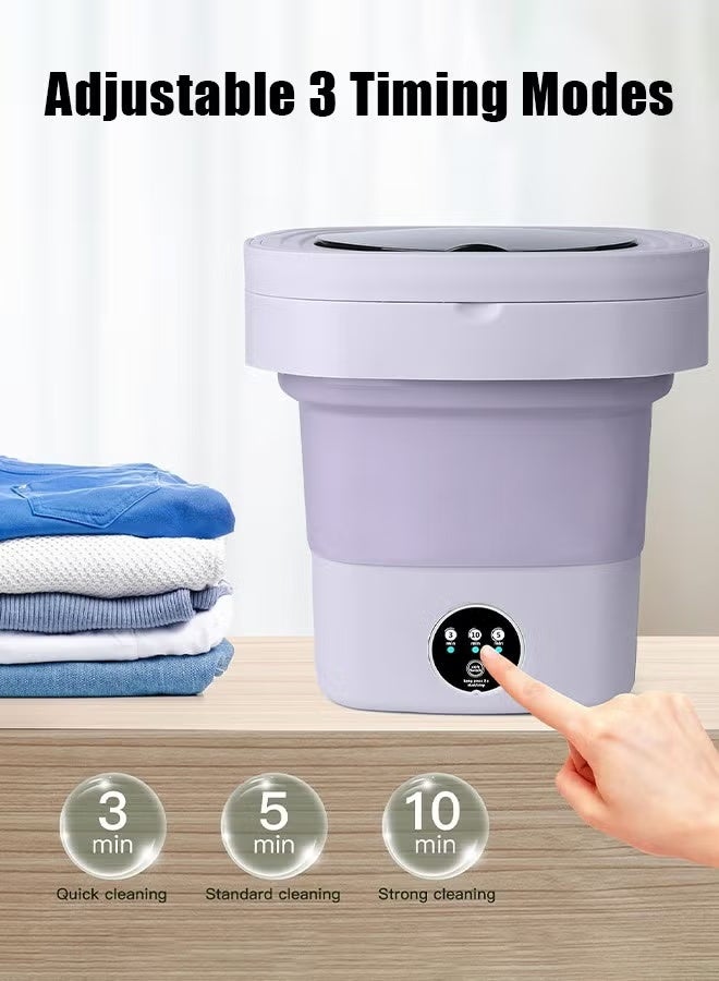 MIXDE Mini Folding Washing Machine, 8L Portable Washing Machine with Drain Basket, for Apartment, Travel, Underwear, Personal, Kids - Image 4