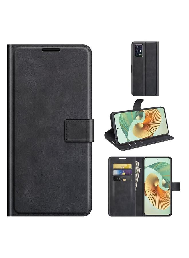 The Bros Case For ZTE Axon 30 Pro Retro Calf Pattern Buckle Horizontal Flip Leather Case with Holder & Card Slots & Wallet