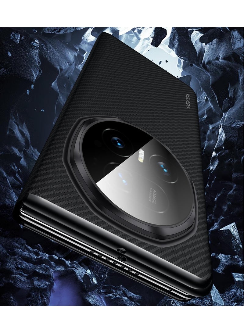 for Honor Magic V5 Case, 【Compatible with Mag-Safe】, Carbon Fiber Texture PU Leather, Slim Skin-friendly Military-Grade Drop Magnetic Protective Shockproof Phone Cover for Magic V5 5G - Image 4