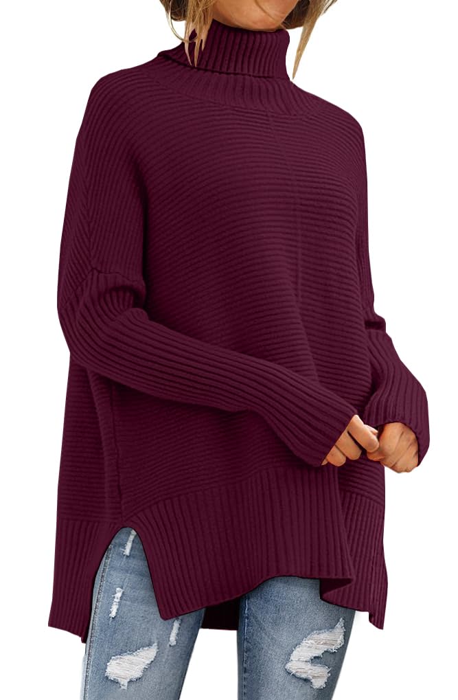 LILLUSORY Womens Turtleneck Oversized Tunic Early Fall Fashion Must Have Sweaters 2025 Casual Long Pullover Plus Size Winter Cute Poncho Cozy Work Old Money Clothes Outfits Clothing Tops Leggings - Image 1