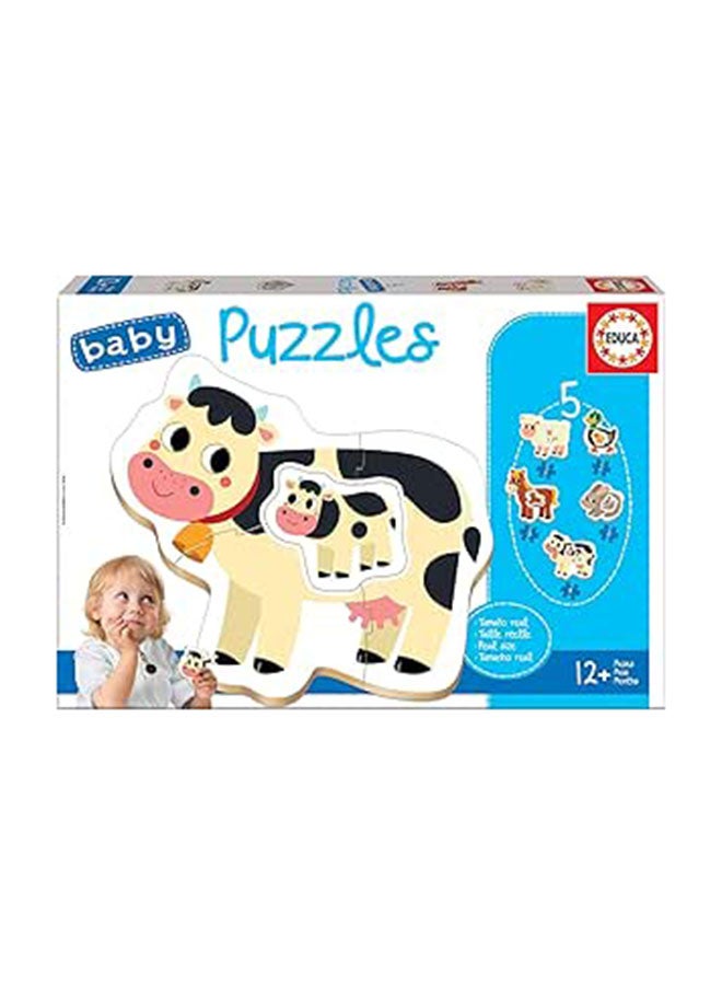 EDUCA Farm Baby Puzzle Set with 5 Puzzles from 2 to 5 pieces for Children from 12 Months (17574) - Image 1