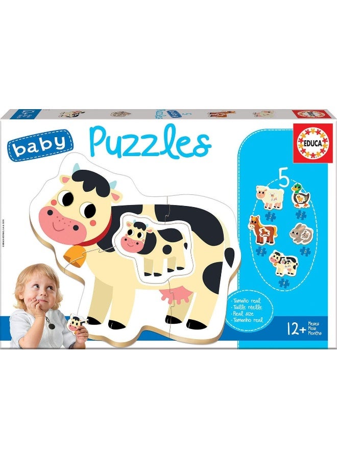 EDUCA Farm Baby Puzzle Set with 5 Puzzles from 2 to 5 pieces for Children from 12 Months (17574) - Image 3