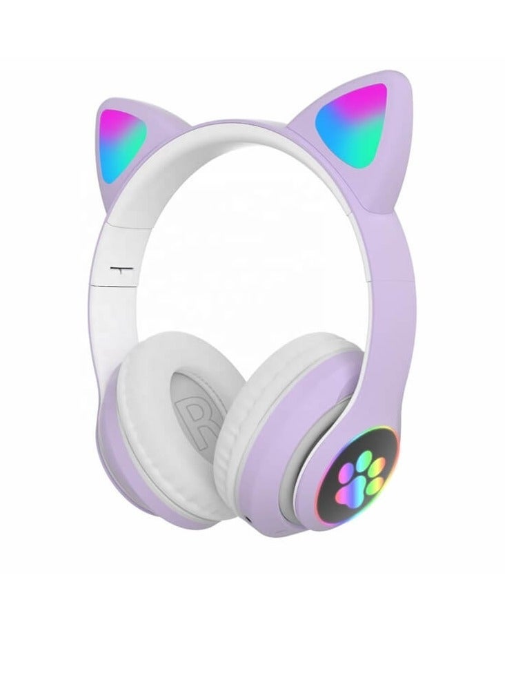 BT5.0 Wireless Cat Ear Headphone With LED Lights