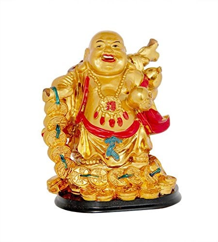 RIPE INDIA RIPE INDIA Feng Shui Laughing Buddha with Coin Chain - Image 1
