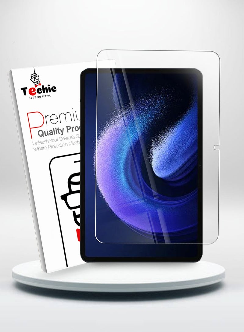 Techie حماية شاشة زجاجية مقسّاة واضحة خالية من الفقاعات سهلة التركيب لجهاز Xiaomi Pad 6 / Xiaomi Pad 6 Pro بحجم 11 بوصة 2023 - Image 1