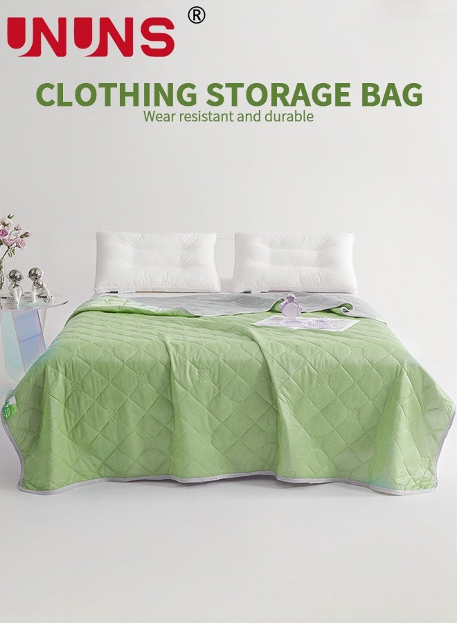 UNUNS Summer Quilt Queen Size,Double Side Cooling Blanket for Hot Sleepers,Washable Lightweight Soft Breathable All Seasons Cooling Throw for Night Sweats,Green Gray - Image 2