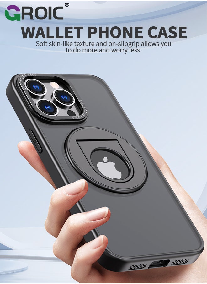 GROIC For iPhone 15 Pro Max Case with Magnetic Invisible Stand, Compatible with MagSafe,Translucent Phone Cover with Lens Protection,iPhone 15 Pro Max 6.7'' Shockproof Phone Shell  - Image 2