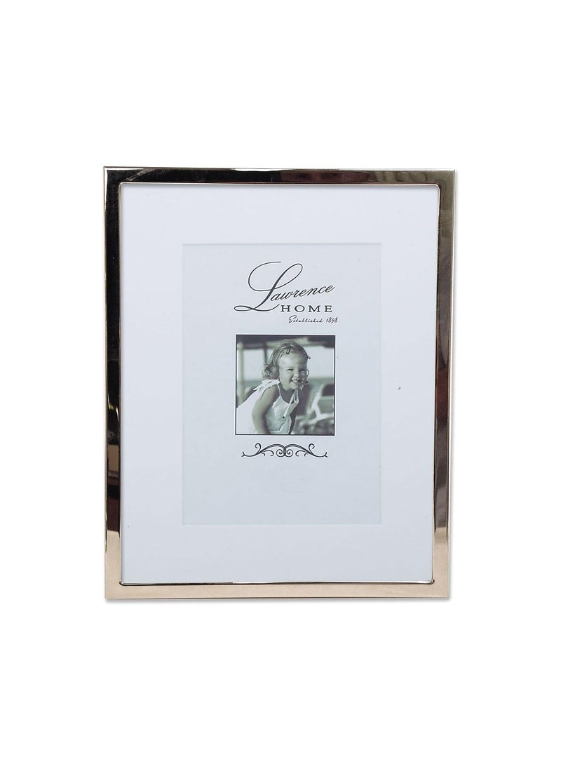 Lawrence Frames Lawrence Frames 710680 5 by 7Inch Silver Standard Metal Picture Frame 8 by 10Inch Matted 