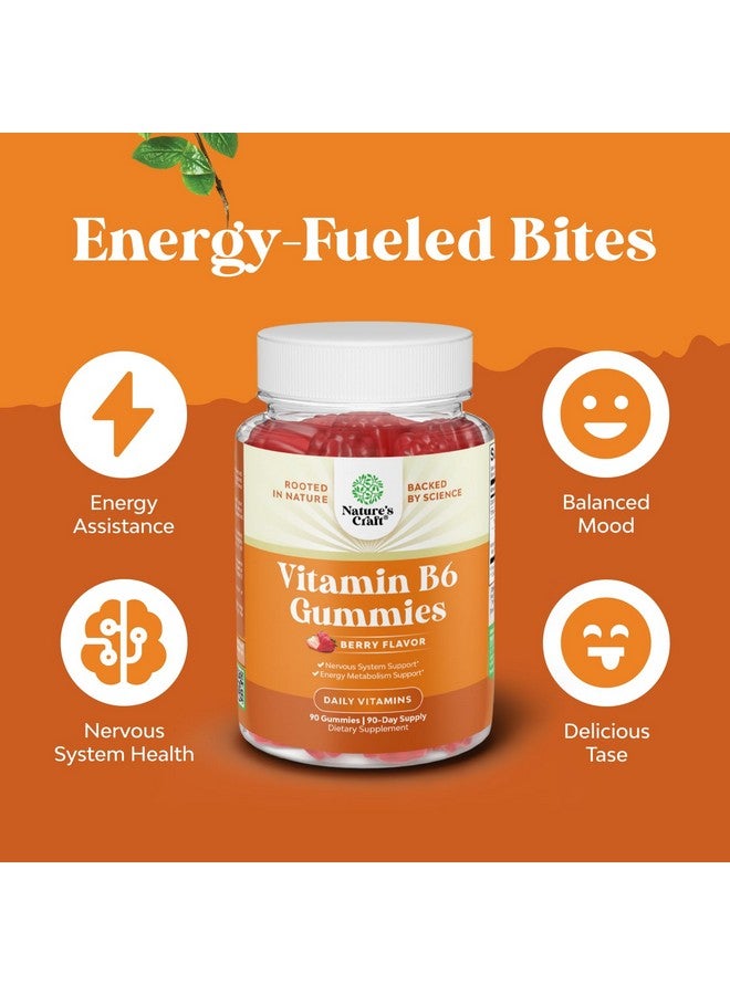 نايتشرز كرافت فيتامين ب6 فعال في علاج اللثة للبالغين - فيتامين ب6 50 ملغ لكل حصة فيتامينات هلامية للنساء والرجال لدعم المناعة والأعصاب والمزاج - نباتي كوشير فيتامينات ب6 هلامية للنساء والرجال - 90 قطعة - Image 4