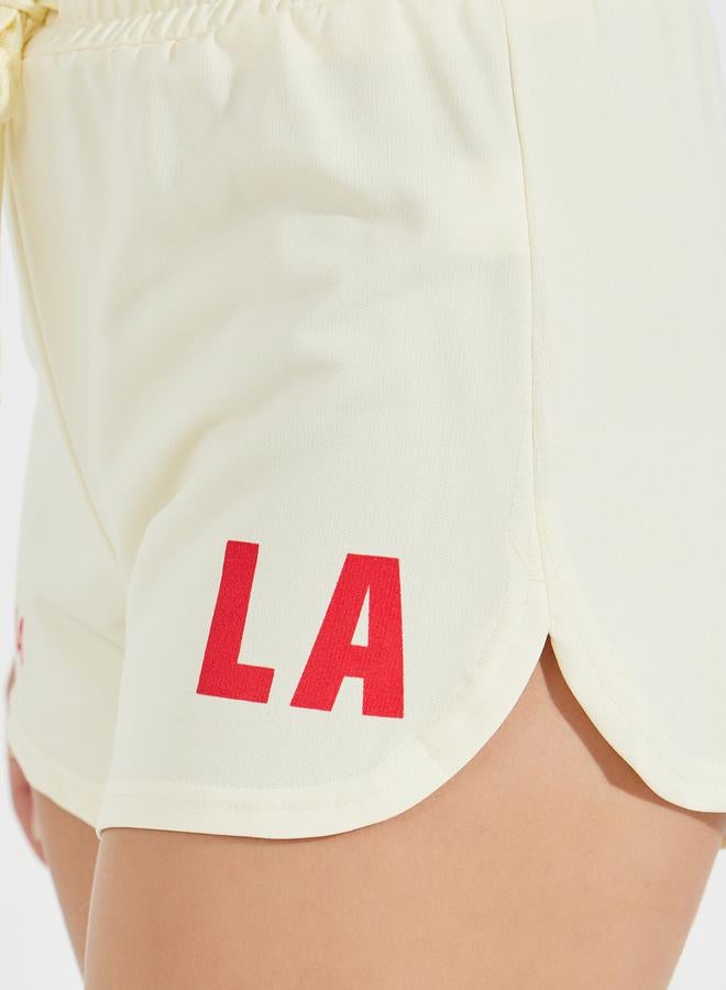 ستايلي شورت مطبع بشعار مع اربطة - Image 3