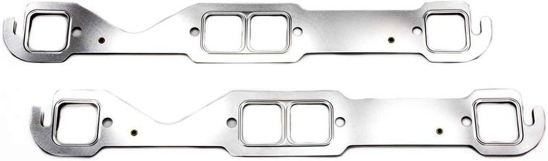 Gasket Exhaust Header/Manifold Gasket, 1.450 x 1.480 in Rectangular Port, Multi-Layer Steel, Small Block Chevy, Pair
