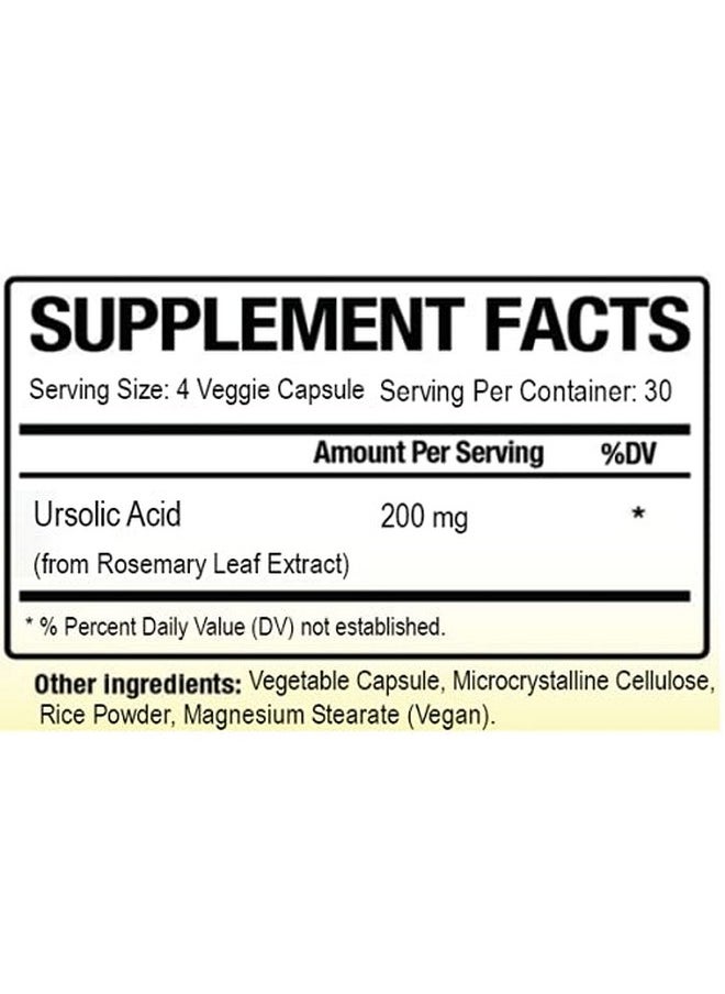 Biotech Nutritions - Ursolic Acid 200 Mg Gelatin Free Nongmo Made In Usa 120 Count - Image 1