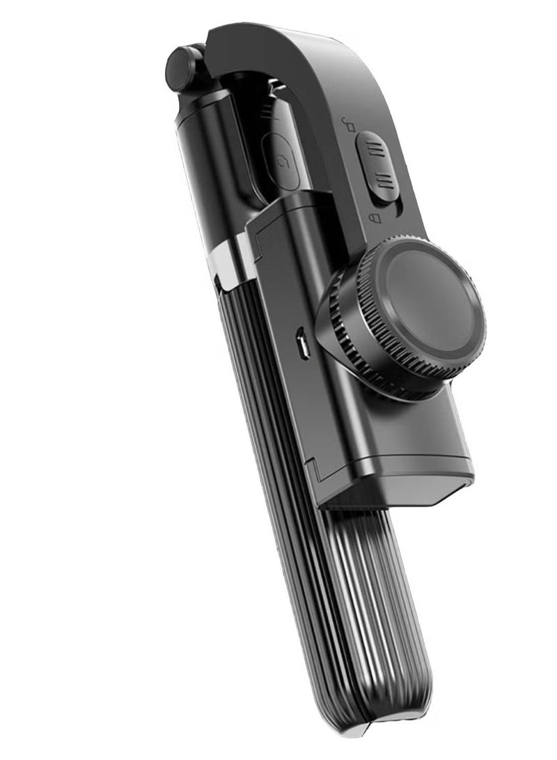 Tripod Selfie stick gimbal stabilizer for smartphones, with wireless remote control, 360° rotating auto balance stabilizer, portable mobile phone holder, for phones (Black) - Image 1