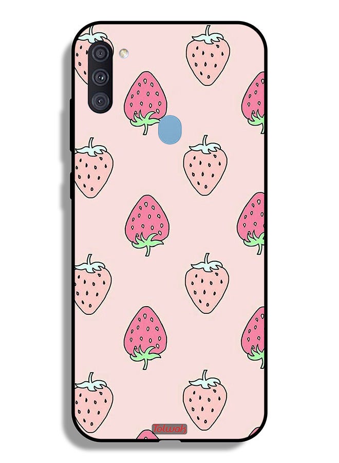 Tolwak Samsung Galaxy A11 Protective Case Cover Strawberry Icon - Image 1
