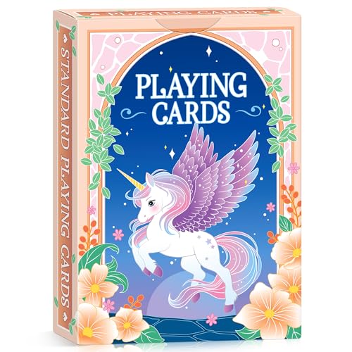 Wkchxd Playing Cards Unicorn Playing Cards Deck of Cards Standard Themed Poker Cards Set for Card GamesFamily Game NightMagicBlackjackThemed Party Gift for Girls Birthday Christmas Stocking Stuffers - Image 1