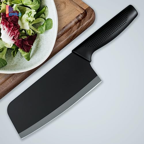 pepplo Kitchen Knife, Meat Knife,Professional Chefâ€™s Knife, Sharp Blade with Ergonomic Handle for Home Kitchen and Restaurant - Black, Set of 3, Stainless Steel - Image 4
