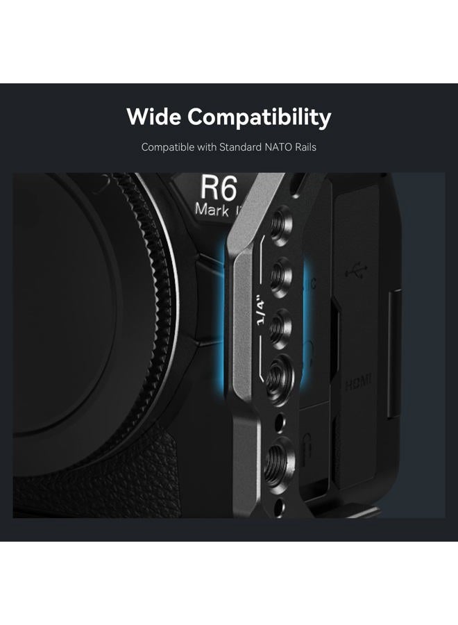 SmallRig Snap-On NATO Side Handle, Quick Lock Design, Up/Down Adjustable, Built-in Cold Shoe Mount, 1/4''-20 Thread Hole, Wrist Strap Hole - 4017 - Image 5